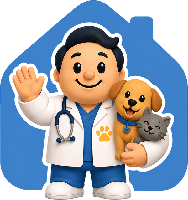 Veterinario AuPet con un perro y un gato